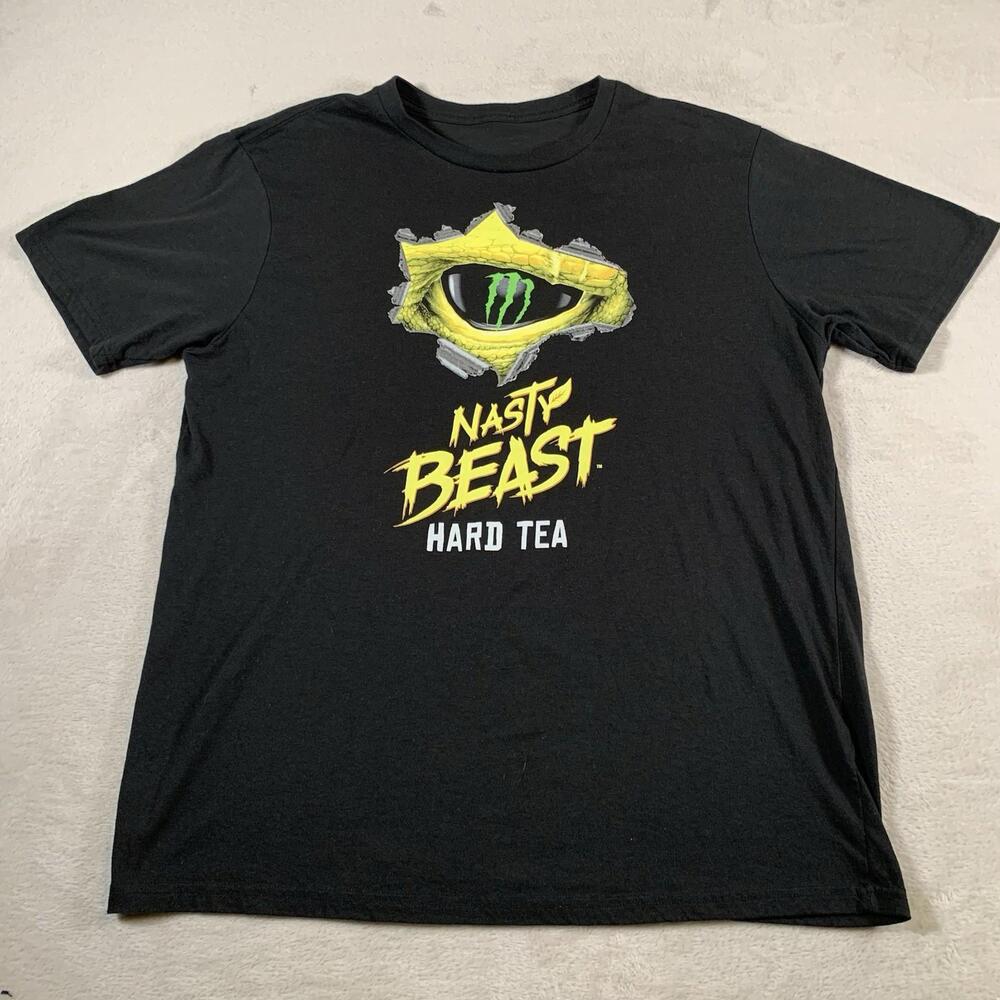 MONSTER ENERGY T Shirt Mens Size XL Nasty Beast Hard Tea Thin Lightweight Adult‎